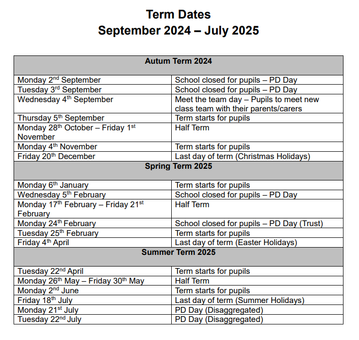 Thomas Wolsey Ormiston Academy Term Dates